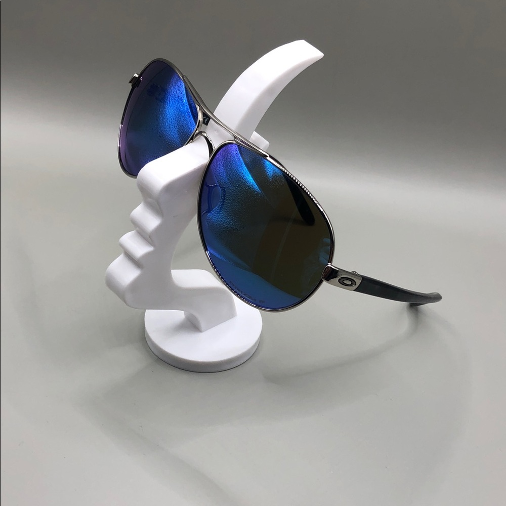 OAKLEY FEEDBACK AVIATOR POLISHED CHROME PRIZM SAPPHIRE POLARIZED LENSES OO4079 - Picture 3 of 9